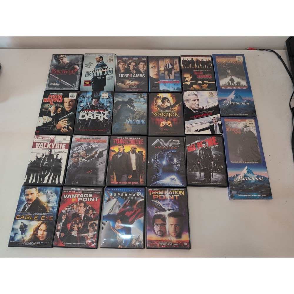 Mixed Lot of 21 Action Movies Dvds Beowulf The Untouchables Superman Valkyrie